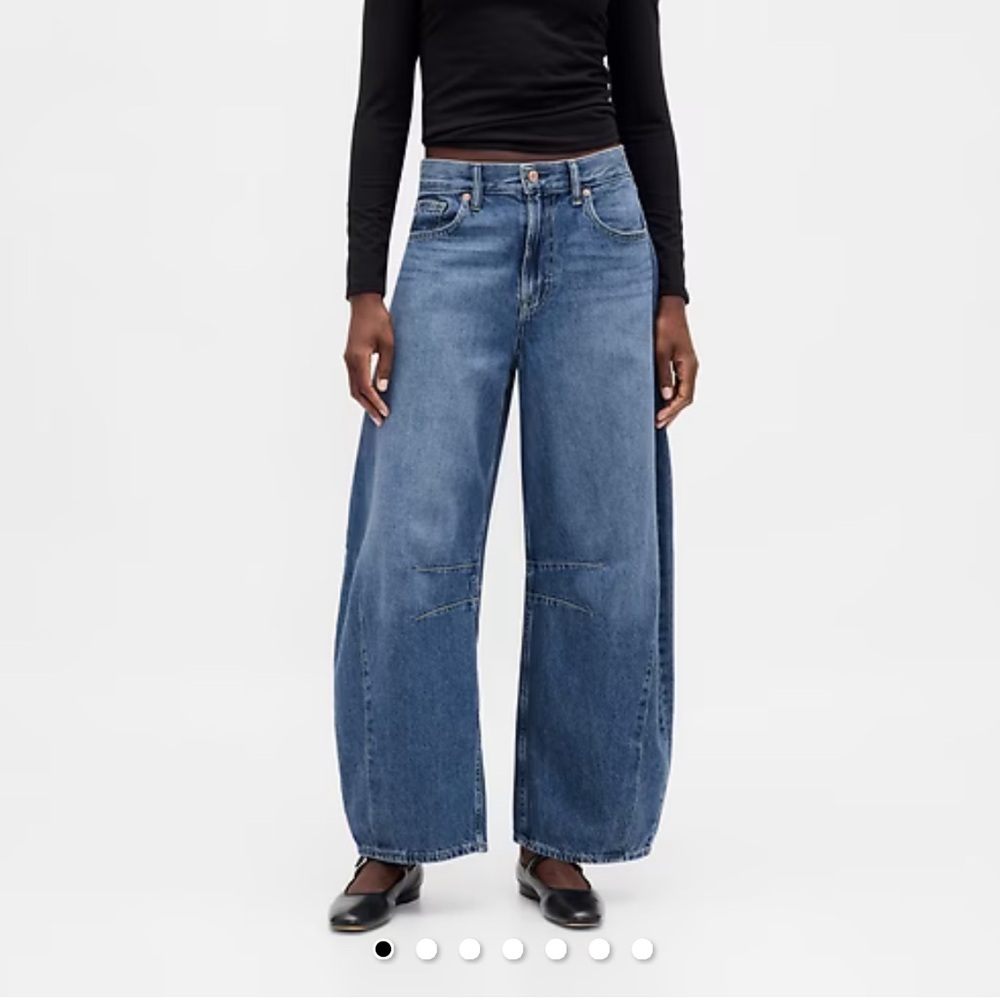 GAP Women High-Rise Wide Leg Jeans in Medium Blue